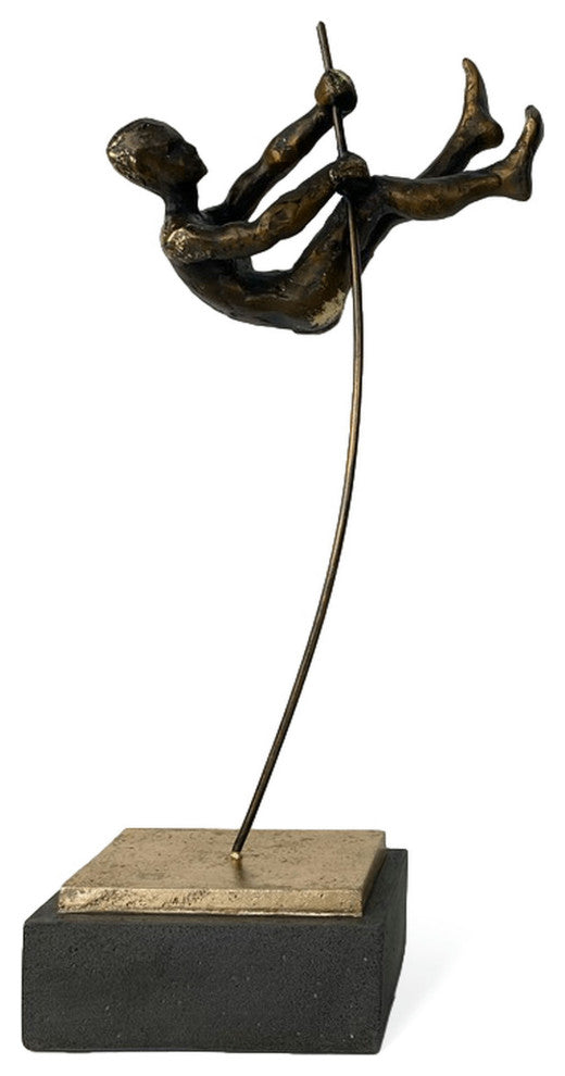 Flying Vaulter Polystone Sculpture, Pole Vaulter 1