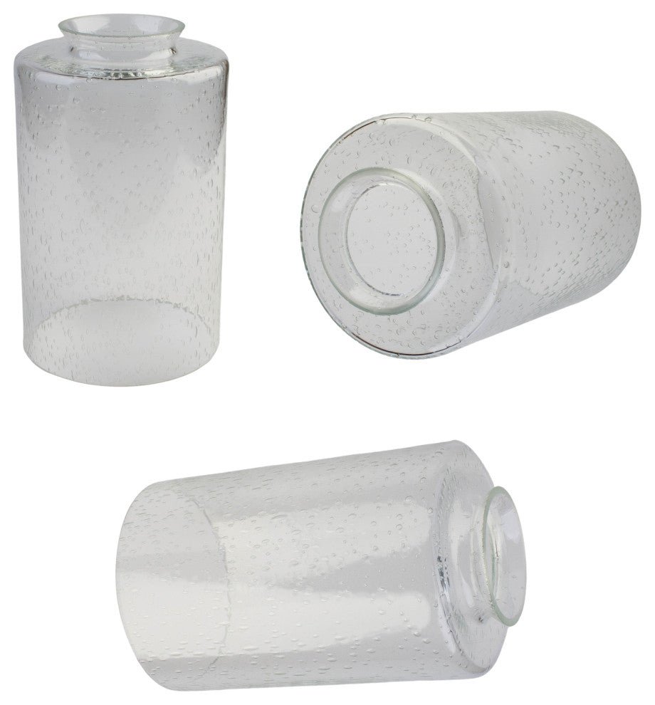 3 Pack Bubble Glass Shade screw fixed Clear Seeded for ceiling fan light fixture