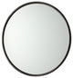 Piper Black Metal Frame Round Mirror, 36"