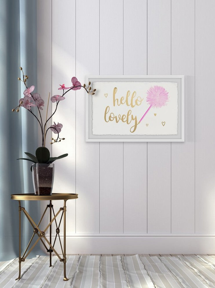 "Hello Lovely" Framed Painting Print, 30"x20"