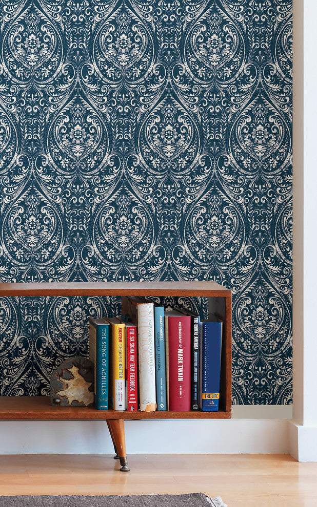 Bohemian Damask Peel and Stick Wallpaper, 4 Rolls