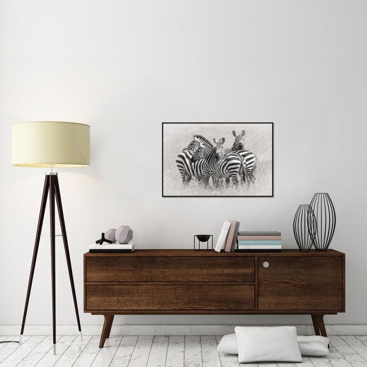 "Zebras" Framed Canvas Giclee by Kirill Trubitsyn, 37x25"