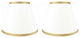 Hardback Faux Silk Coolie Lamp Shade, 5x9x7", Cream, Off White, Gold, Set of 2