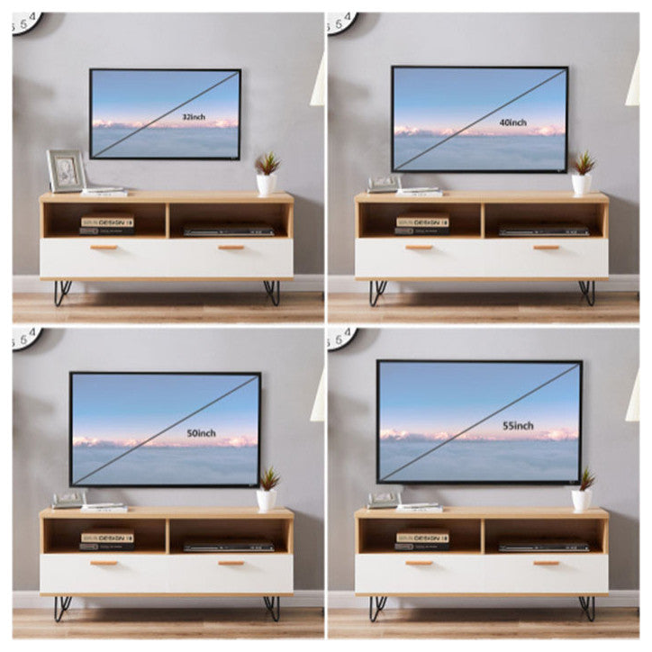 Modern TV stand table Wood TV cabinet with white finish