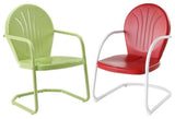 Home Square Griffith 2 Piece Metal Patio Chair Set in Key Lime and Red