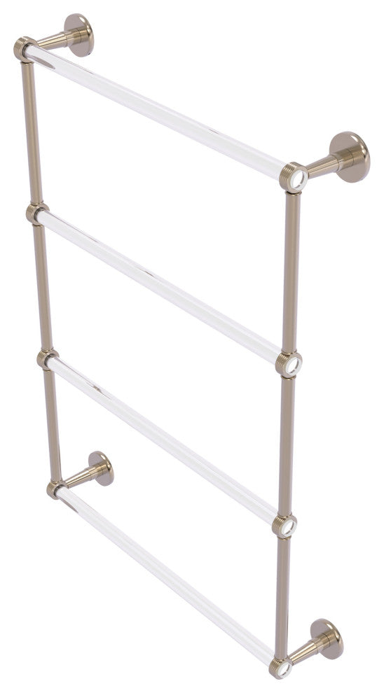 Clearview 4 Tier 24" Ladder Towel Bar with Groovy Accents, Antique Pewter