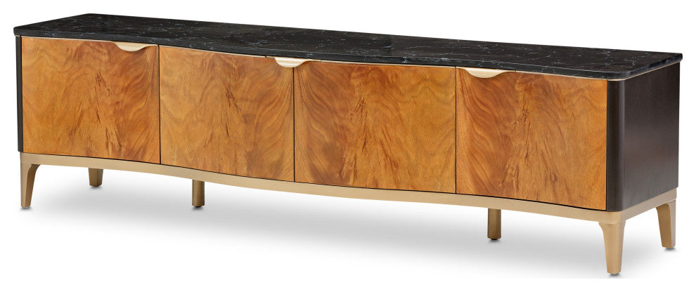 Malibu Crest TV Console - Crotch Mahogany