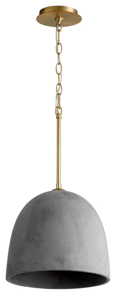 Oxygen Lighting 3-641-1540 Dune 1-Light Pendant Light, Dark Gray / Aged Brass