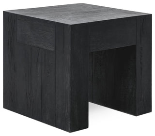 Bristol Cracked Oak 24" End Table by Kosas Home, Meadow Black