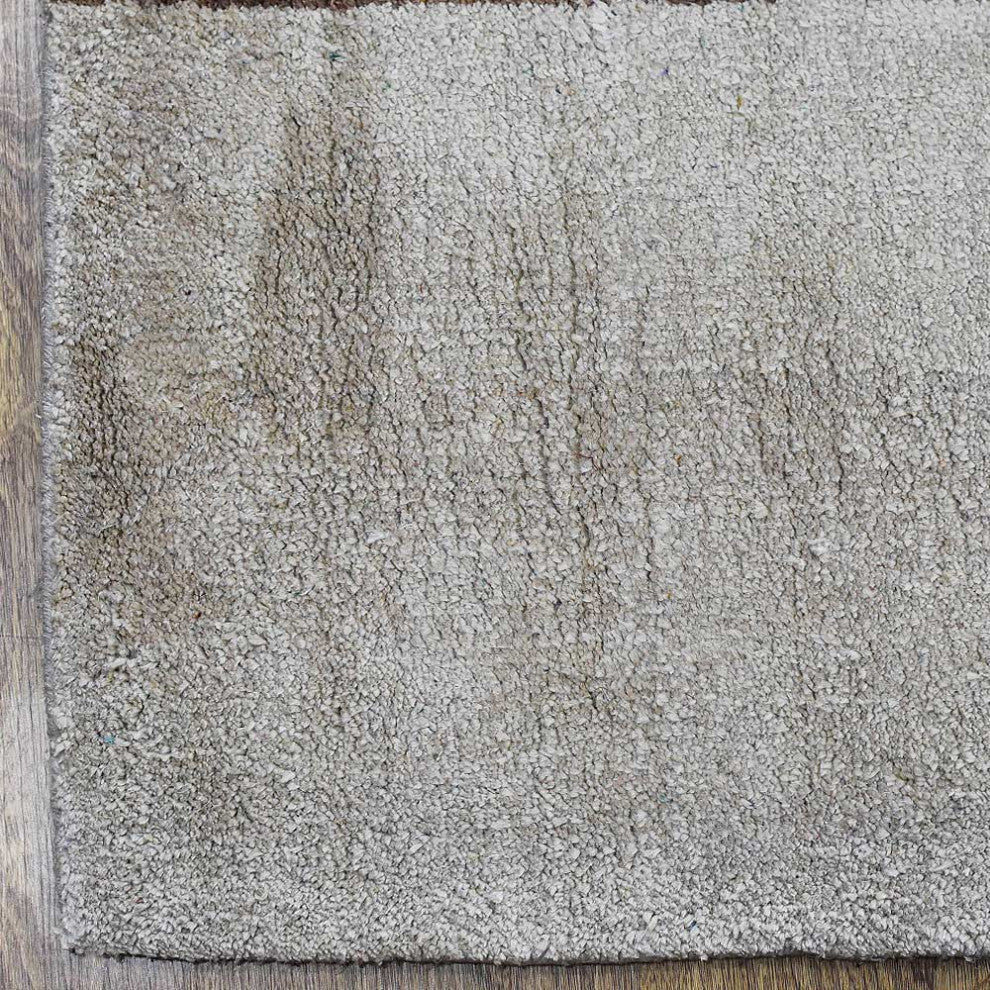 HAND KNOTTED LOOM SILK ECO-FRIENDLY AREA RUGS -6'x9',Rectangle,Beige,Geometric