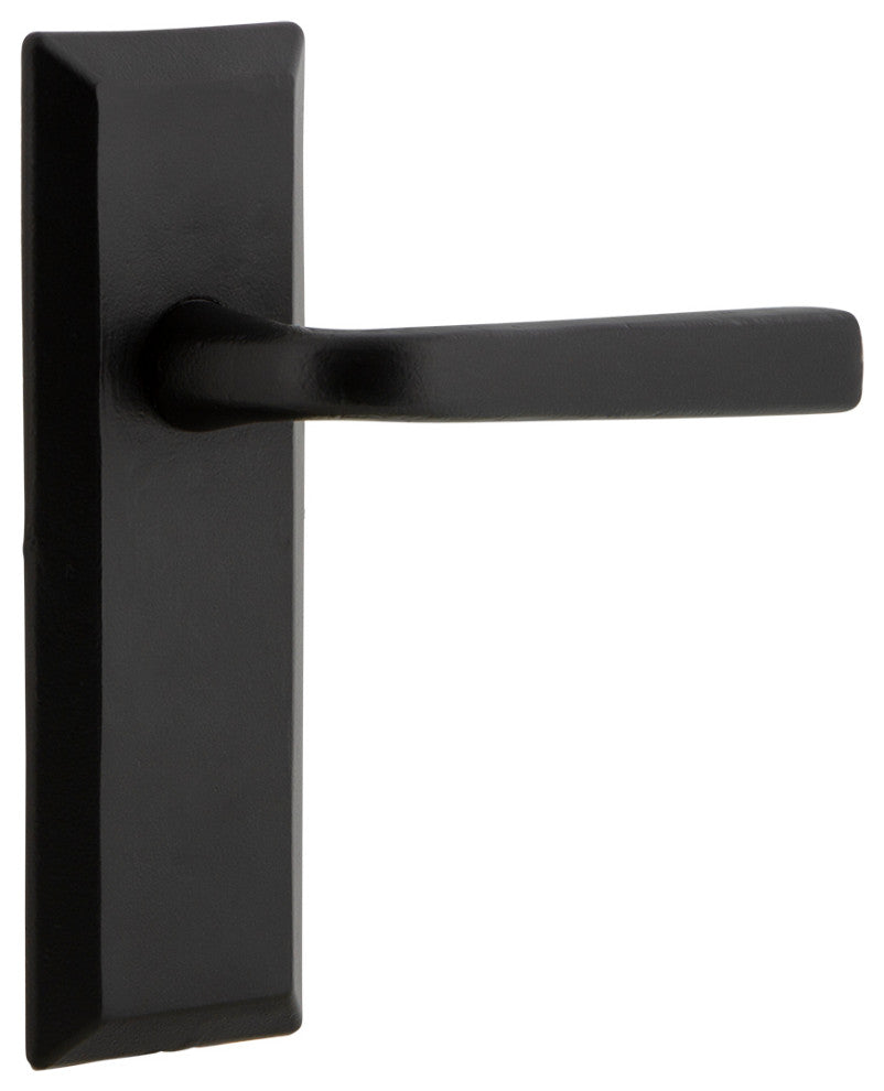 Ageless Iron Keep Plate Privacy With Lance Lever, Black Iron
