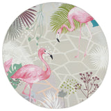 Safavieh Barbados Collection Indoor-Outdoor BAR551 Rug, Grey/Pink, 8' Round