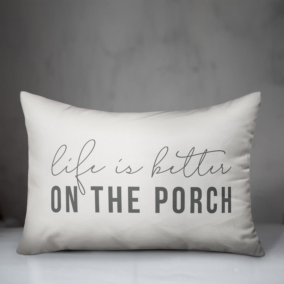 Life Is Better On The Porch Outdoor Lumbar Pillow