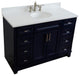 49" Single Sink Vanity, Blue Finish With Engineered Stone Top And Oval Sink