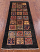 2' 6" X 6' 5" Runner Persian Garden Design Black Hand-Knotted Rug Q10687