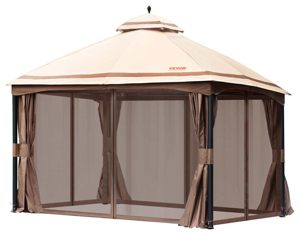 VEVOR Patio Gazebo Backyard Gazebo Tent 10x13'' for 10-12 Person With Netting