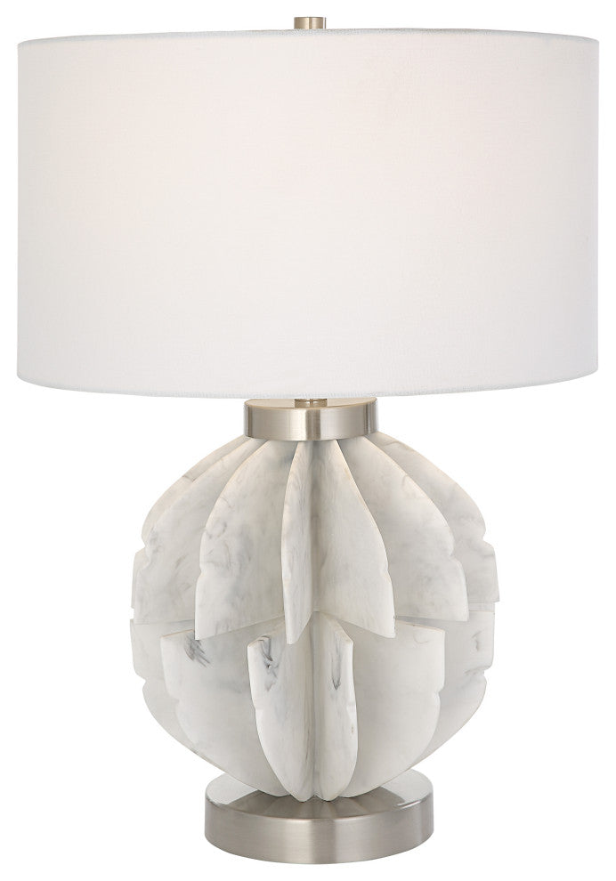 Uttermost Repetition White Marble Table Lamp
