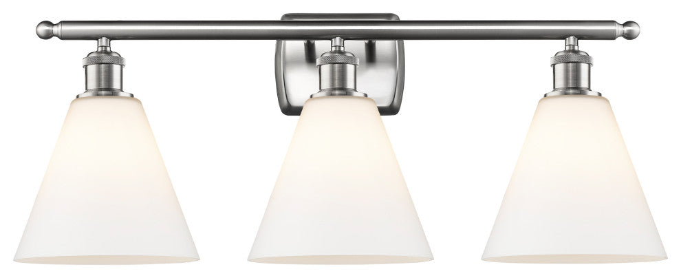Innovations 516-3W-SN-GBC-81 3 Light Bath Vanity Light, Brushed Satin Nickel