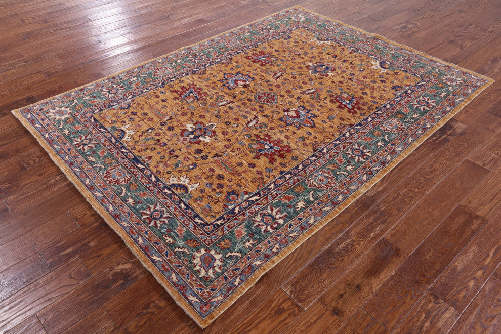 5' 8" X 8' 0" Handmade Persian Tabriz Wool Rug - Q13754