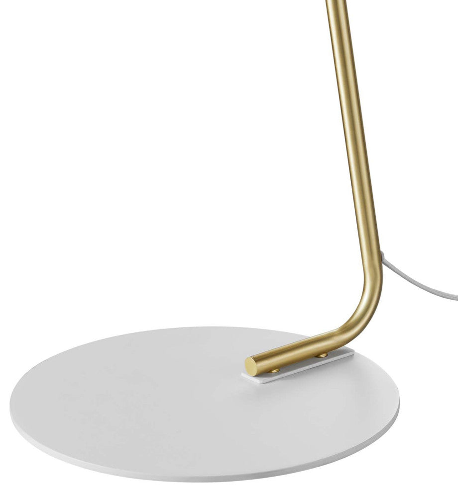 Floor Lamp Light, White, Metal, Modern, Mid Century Cafe Bistro Hospitality