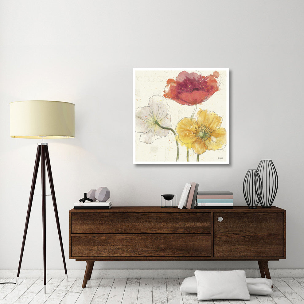 "Painted Poppies V" Digital Paper Print by Katie Pertiet, 38"x38"