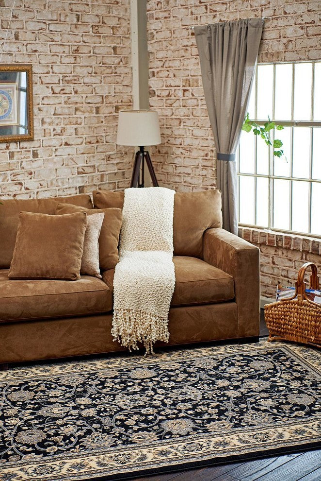 Unique Loom Black Washington Sialk Hill 2' 2 x 8' 2 Runner Rug