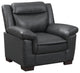 Chair With Faux Leather Upholstery, Dark Brown