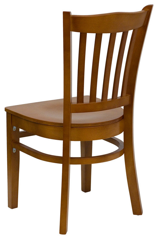 Vertical Slat Back Cherry Wood Restaurant Chair