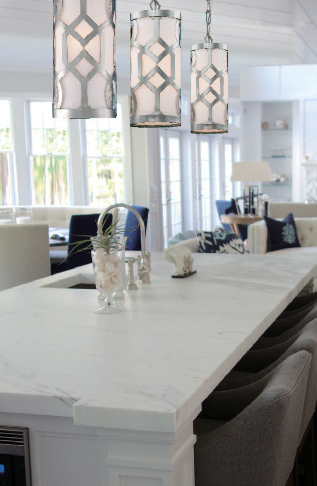 Libby Langdon for Crystorama Jennings 1 Light Polished Nickel Pendant