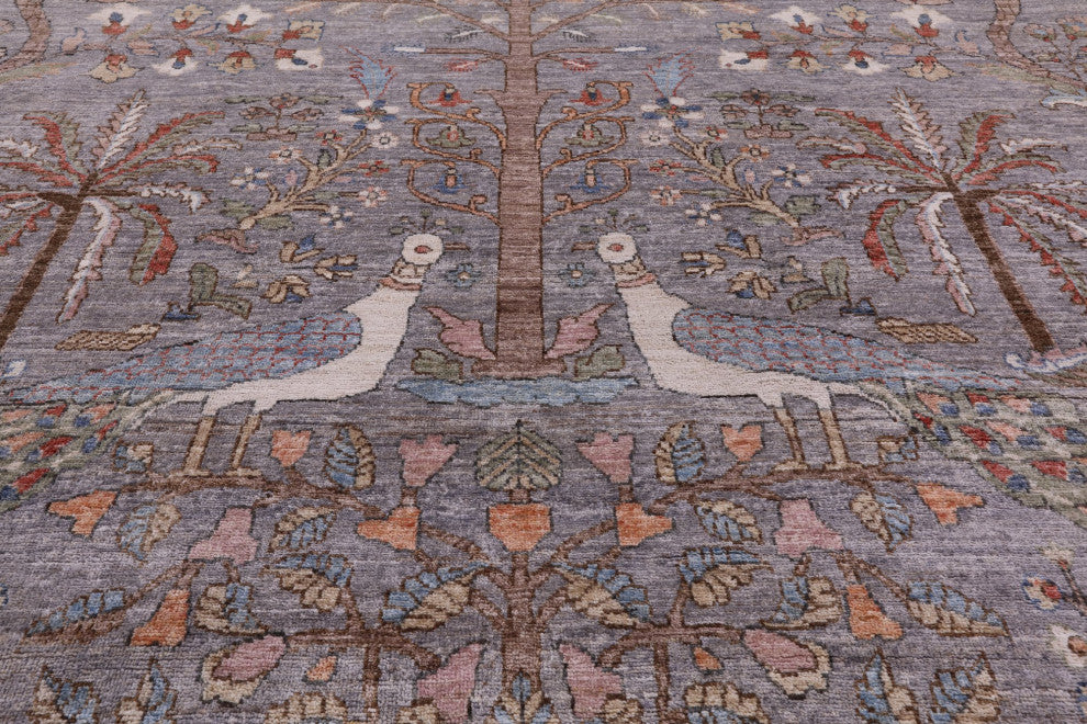 8' 11" X 13' 5" Hand-Knotted Persian Tree Of Life Wool Rug Q9584