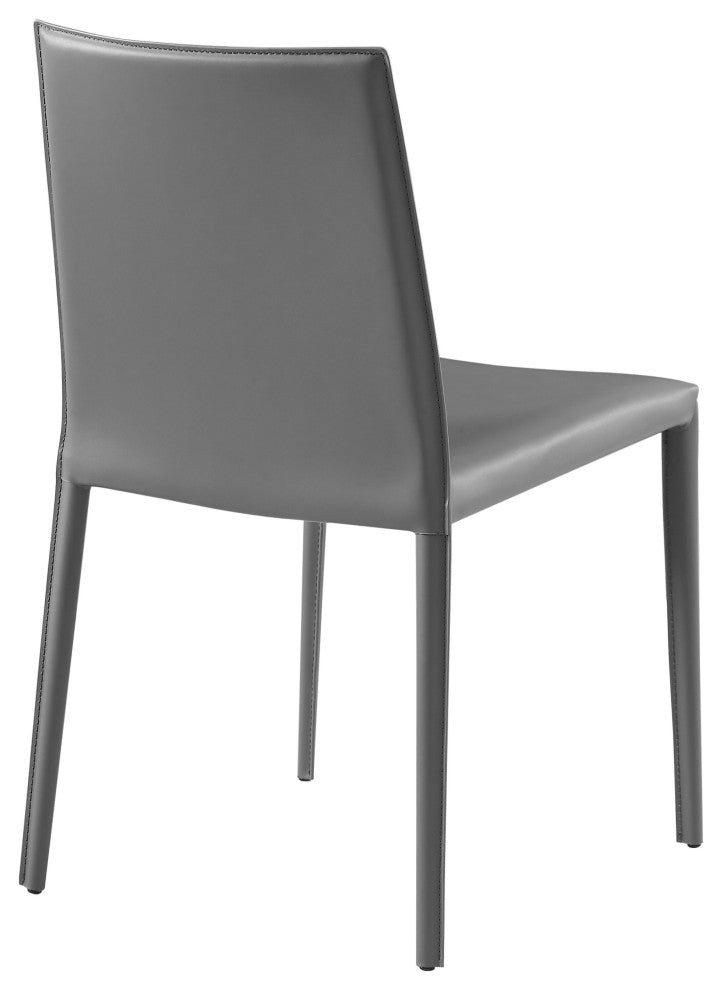 Elite Living Prima, Set of 2, Mid-Century Modern Dining Chair, Gray