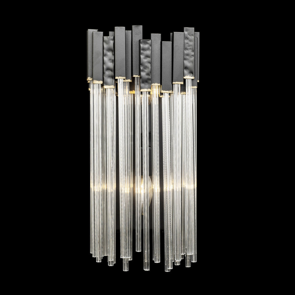 Matrix 2-Lt  Sconce - Matte Black/French Gold