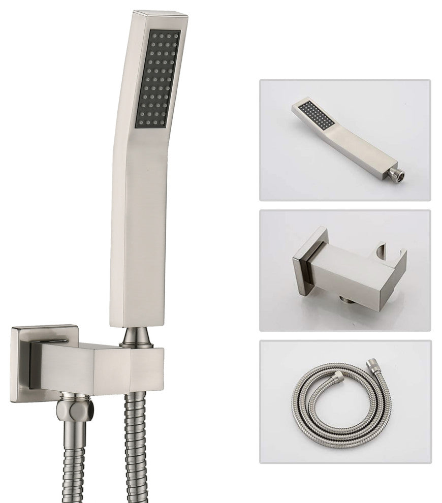 12 inch Wall-Mounted Square Completed Shower System with Handheld Shower and Hea