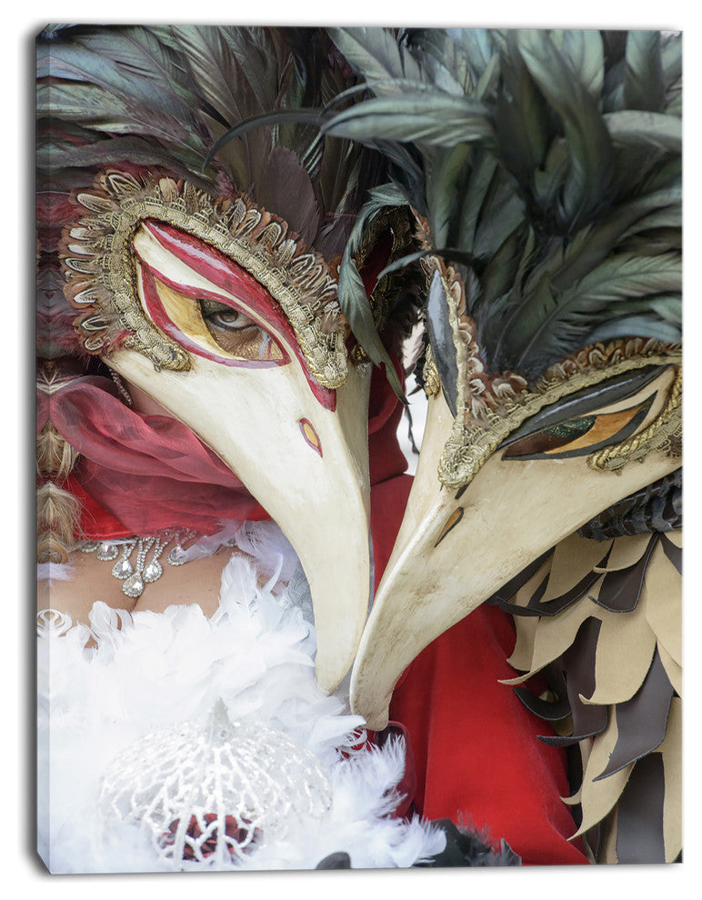 Carnival in Venice in Italy, Floral Canvas Art Print, 28"x60"