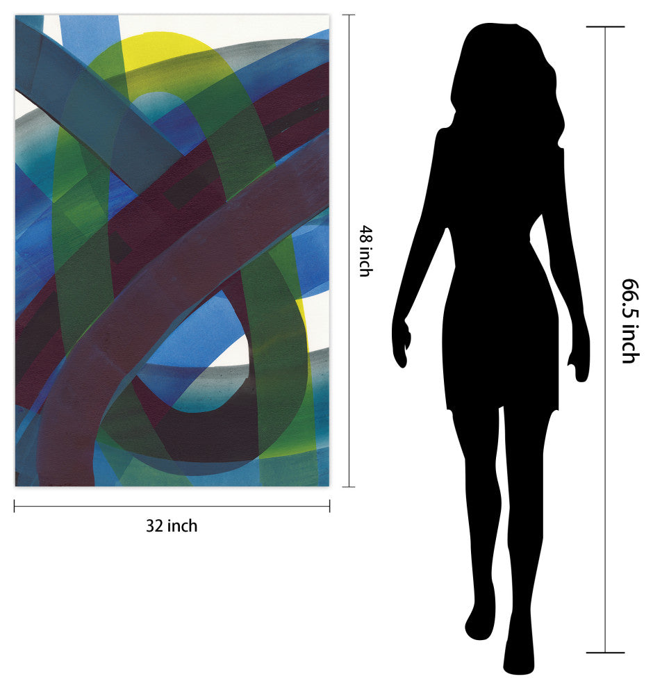 "Pigment Play I" Frameless Free Floating Tempered Glass Panel Graphic Wall Art