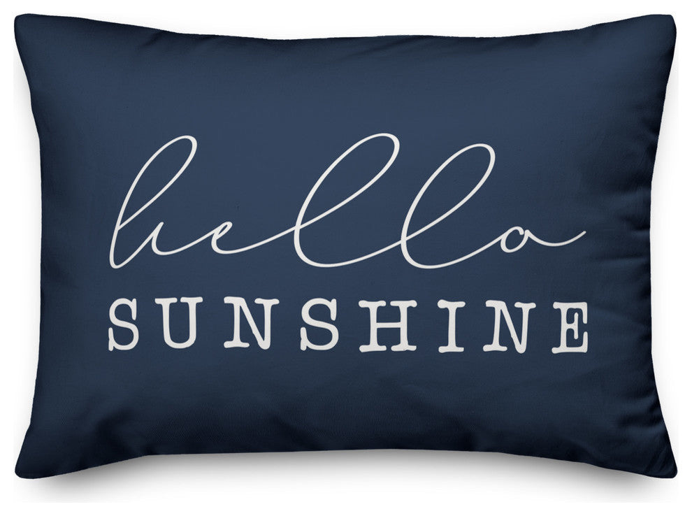 Hello Sunshine Script Outdoor Lumbar Pillow