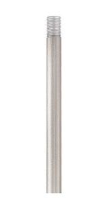 12" Length 7 mm Rod Extension Stems, Brushed Silver
