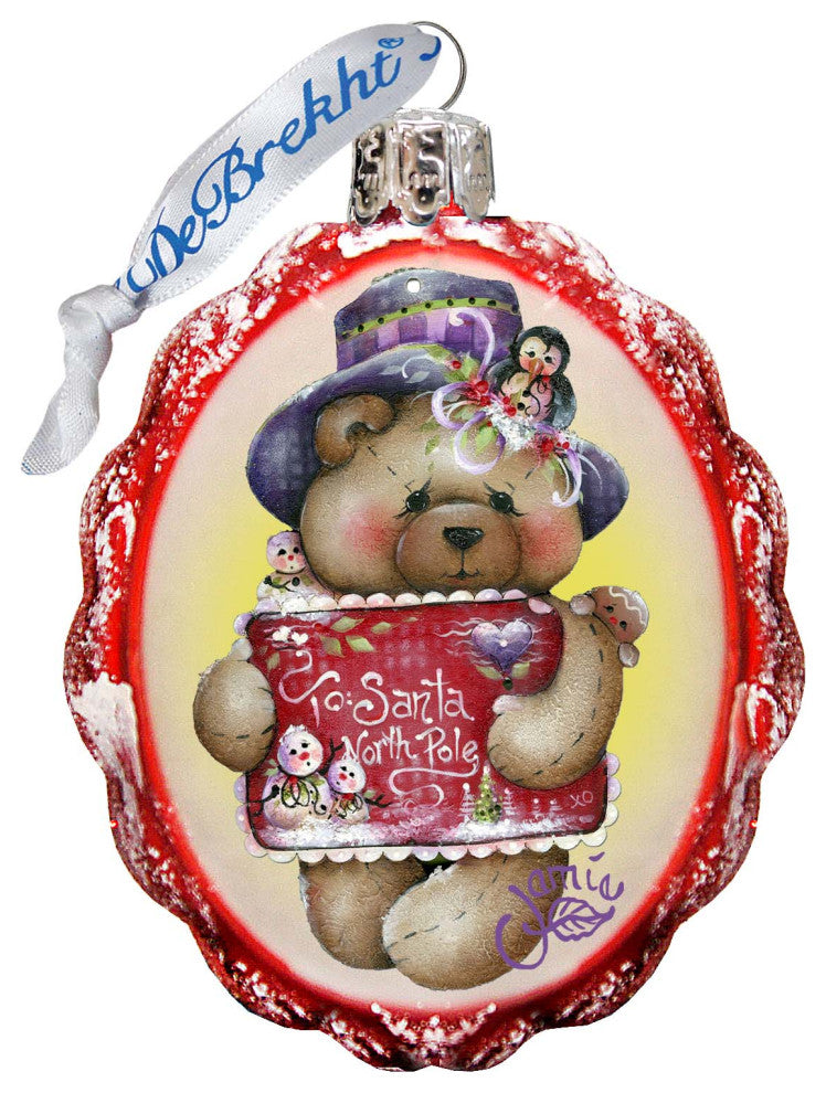 Note to North Pole Santa Keepsake Glass Ornament