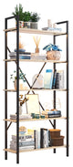 Multifunctional Smart Industrial 5-Shelf Bookcase W/ Tricolor Dimming LED Light,