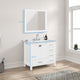 Freestanding Bathroom Vanity With Marble Countertop and Undermount Sink, White, 36" With Sink and Mirror