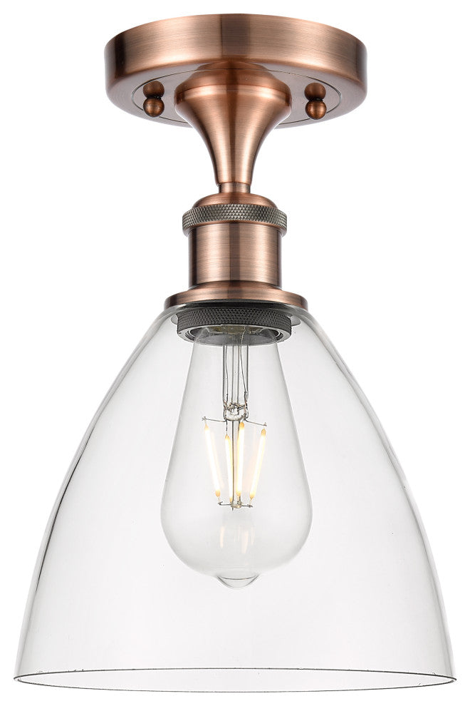 Innovations 516-1C-AC-GBD-752 1 Light Semi-Flush Mount, Antique Copper