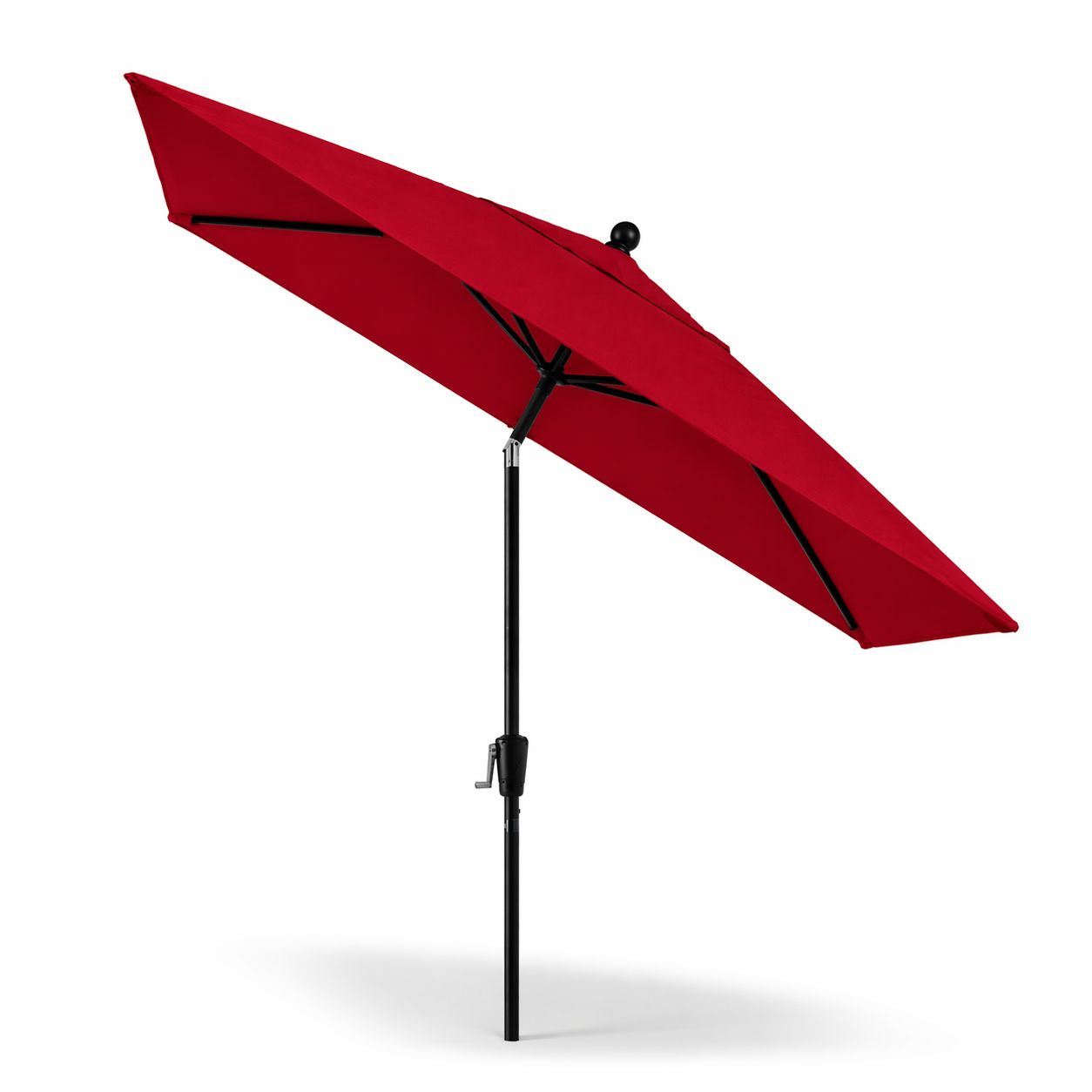 Pismo Dawn 9'x7' Rectangular Premium Push Tilt Market Umbrella, Black Frame, Joc
