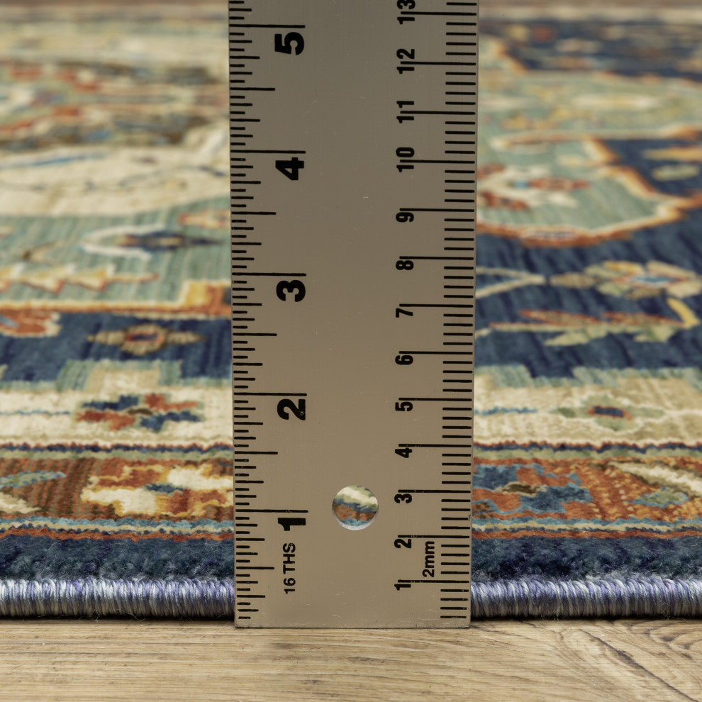 Fabienne Medallion Indoor Area Rug, Blue, 2'3"x7'6"