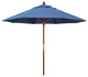 9' Square Push Lift Wood Umbrella, Olefin, Frost Blue