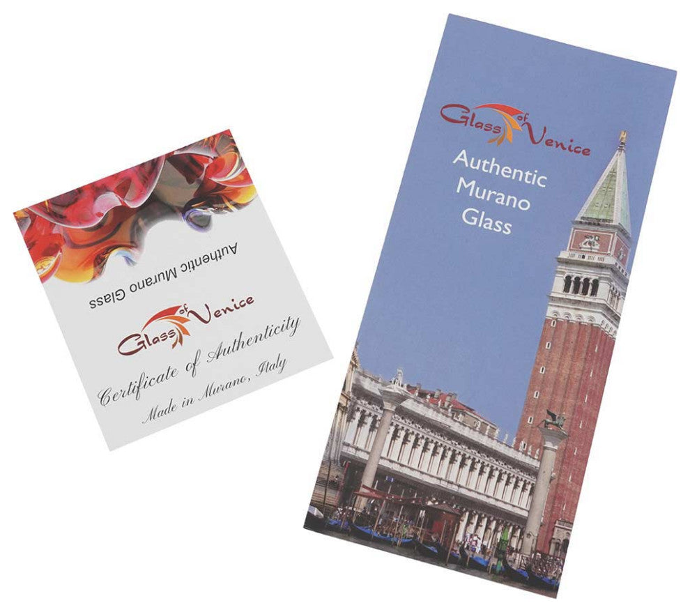 GlassOfVenice Italian Murano Glass Salad Spoon - Gold Red Stripes