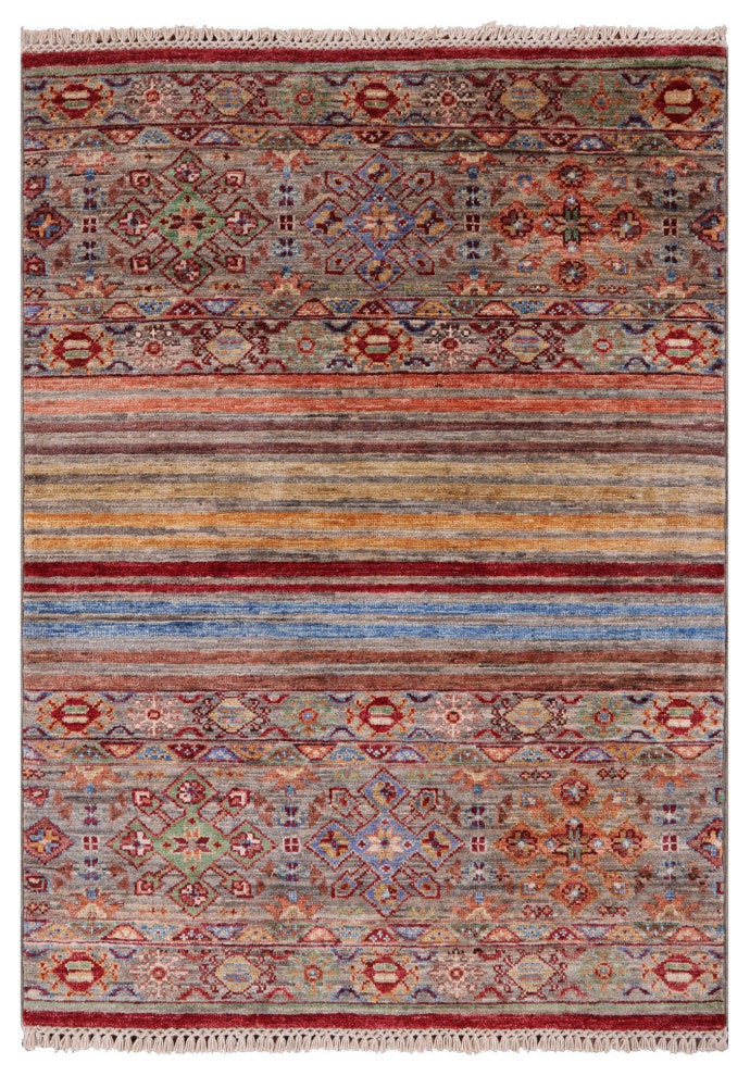 2' 8" X 3' 8" Super Kazak Khorjin Hand Knotted Wool Rug Q7589