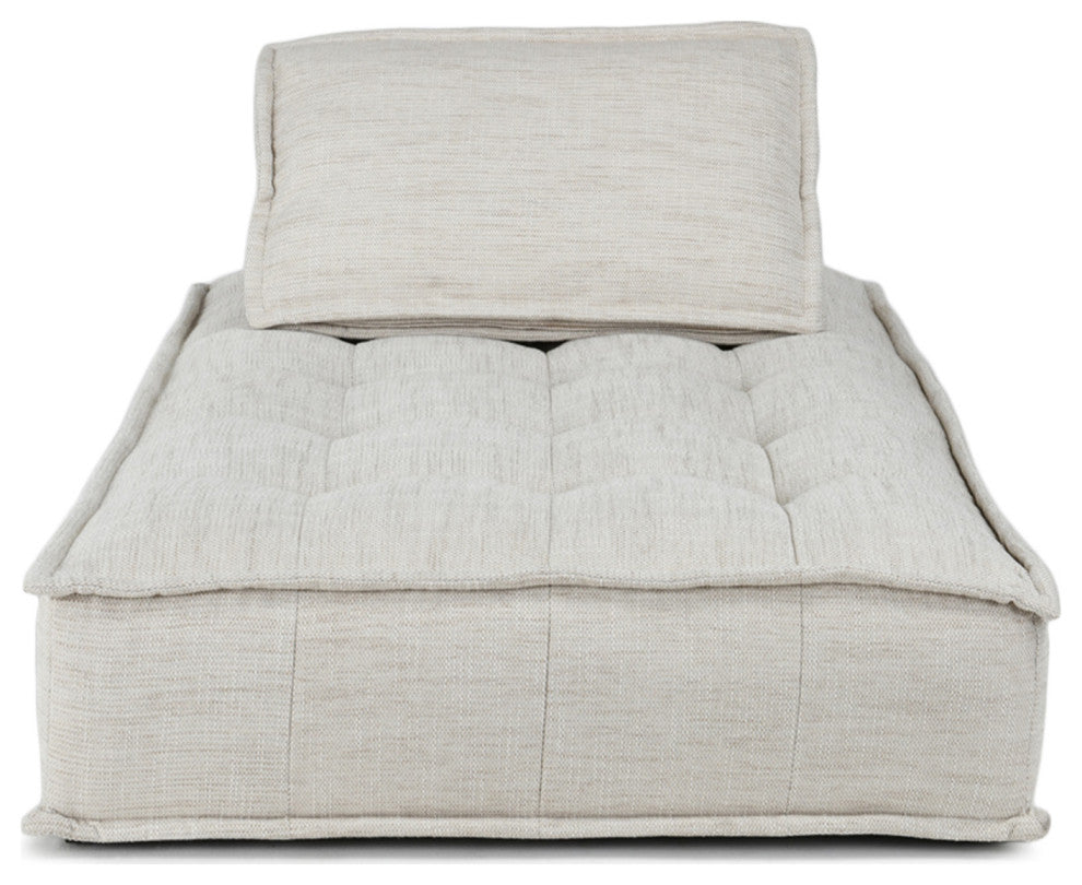 Low Ivory Modern Chaise Sofa