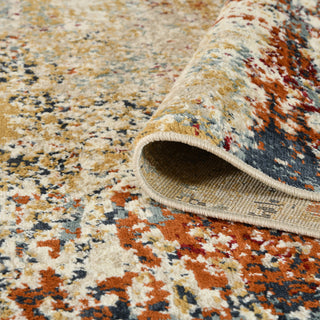 Athinai Bastia Orange Abstract Area Rug, 7'9"x9'9"