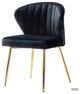 Luna Contemporary Side Chair With Tufted Back, Black