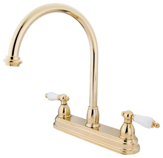 Kingston Brass Centerset Kitchen Faucet, Polished Brass